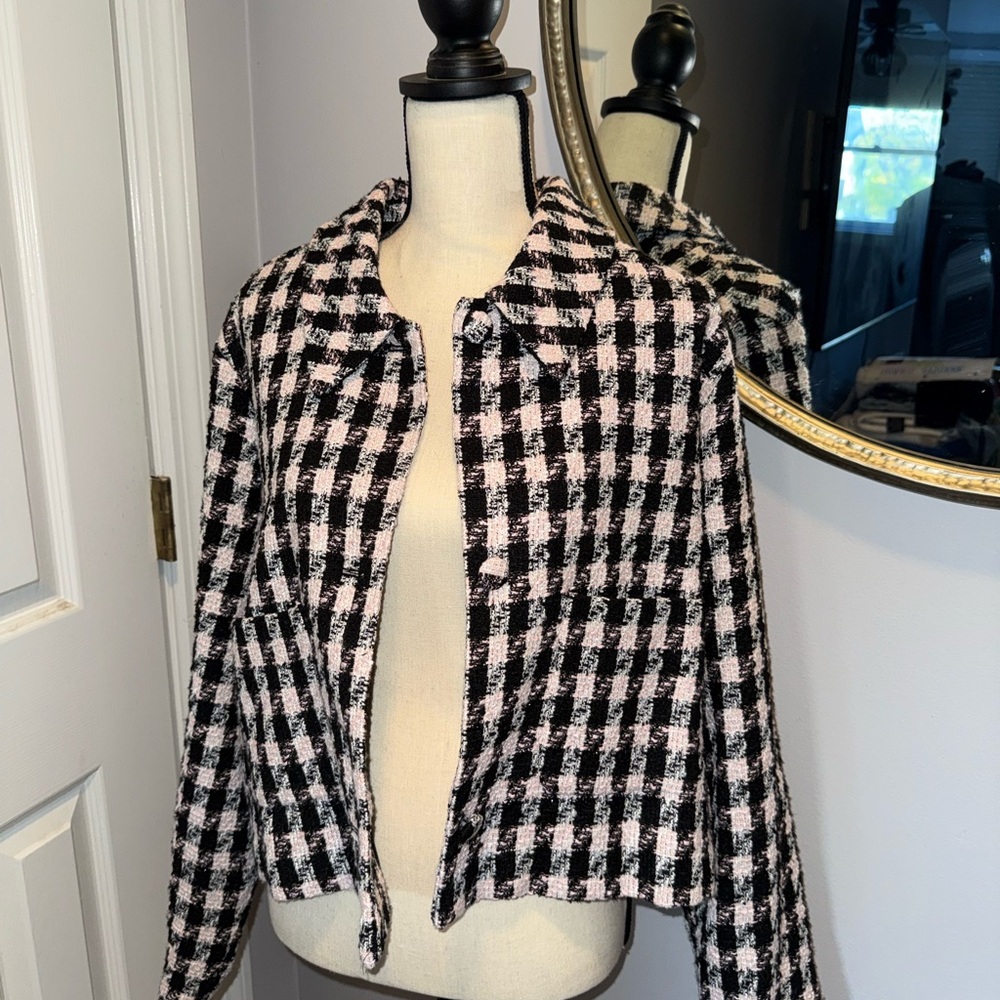 Hutch Black and White Plaid Women's Blazer